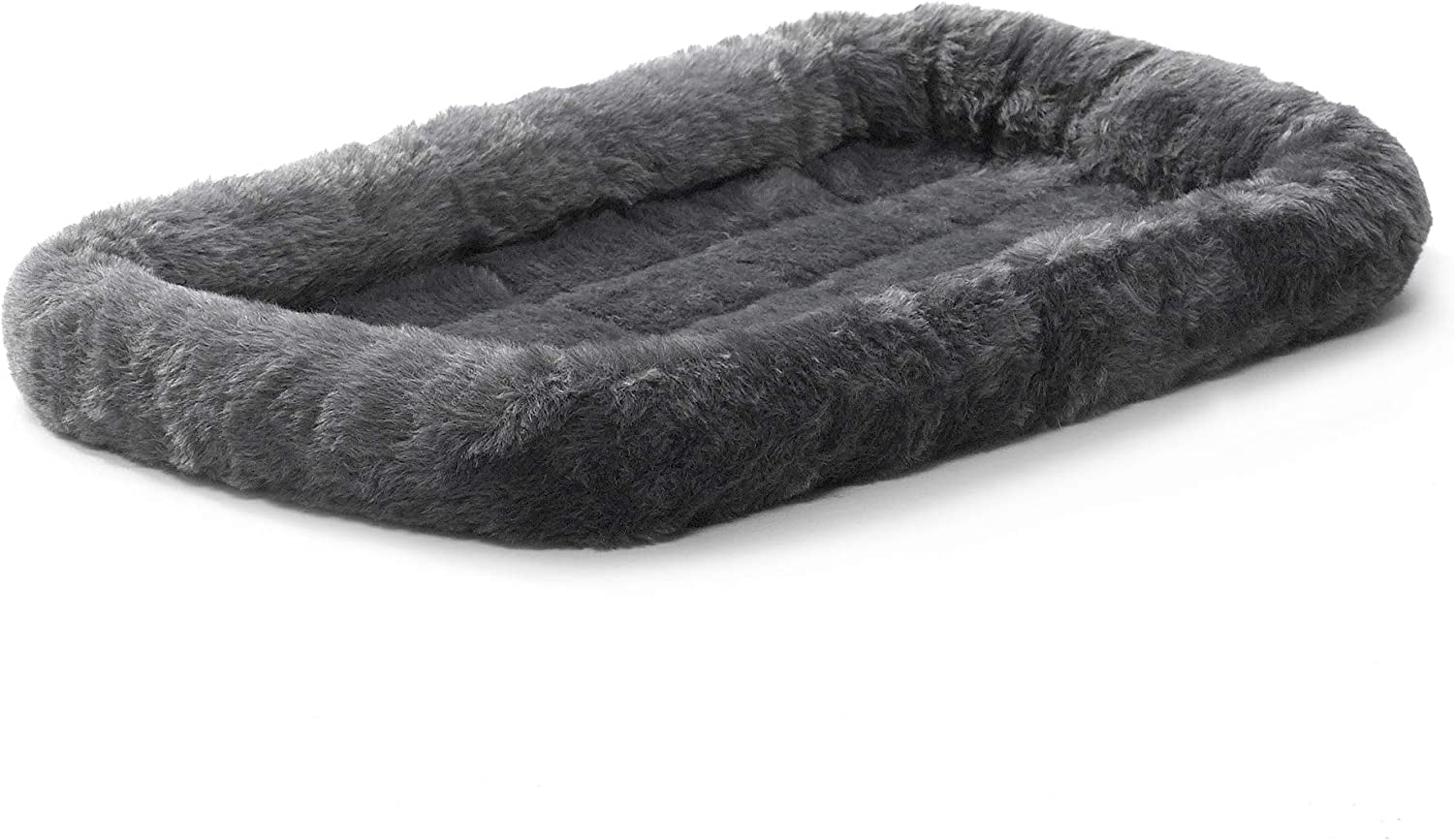 Midwest Homes for Pets XS Dog Bed – Gray Faux Fur Bolster, Ultra-Soft and Machine Washable, Fits 22-Inch Crates and Carriers, for Small Dogs and Cats