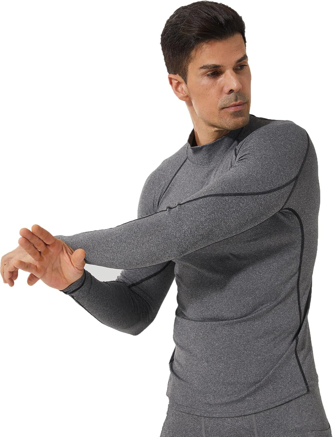 Elevate Your Workout with Our 3 Pack of Men's Mock Turtleneck Compression Shirts - Long Sleeve, Sun Protection, and Cooling Undershirts for Ultimate Comfort