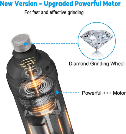 Revolutionary Dog Nail Grinder with Dual LED Lights - Powerful 2-Speed Electric Trimmer for Stress-Free Grooming of Dogs and Cats in Stylish Grey